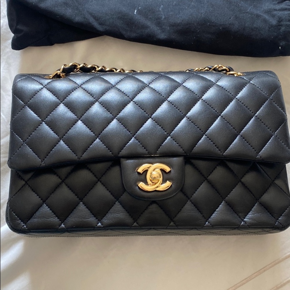 CHANEL Lambskin Classic Medium Double Flap Bag
